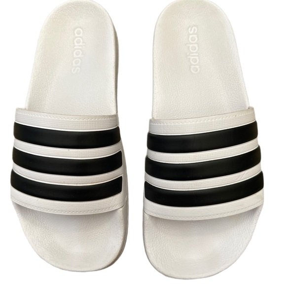 Adidas Adilette Women’s Shower Slides in White - 7 - Picture 2 of 7
